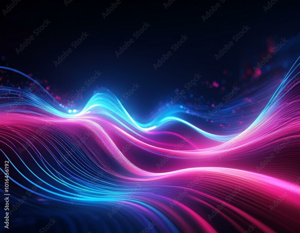abstract futuristic background with pink blue glowing neon moving high speed wave lines and bokeh lights. Data transfer concept Fantastic wallpaper, Ai Generative abstract futuristic background with pink blue glowing neon moving high speed wave lines and bokeh lights. Data transfer concept Fantastic wallpaper, Ai Generative