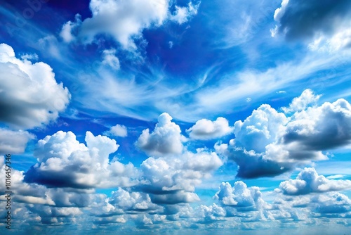 Aerial vertical panoramic of clouds over a blue sky wallpaper