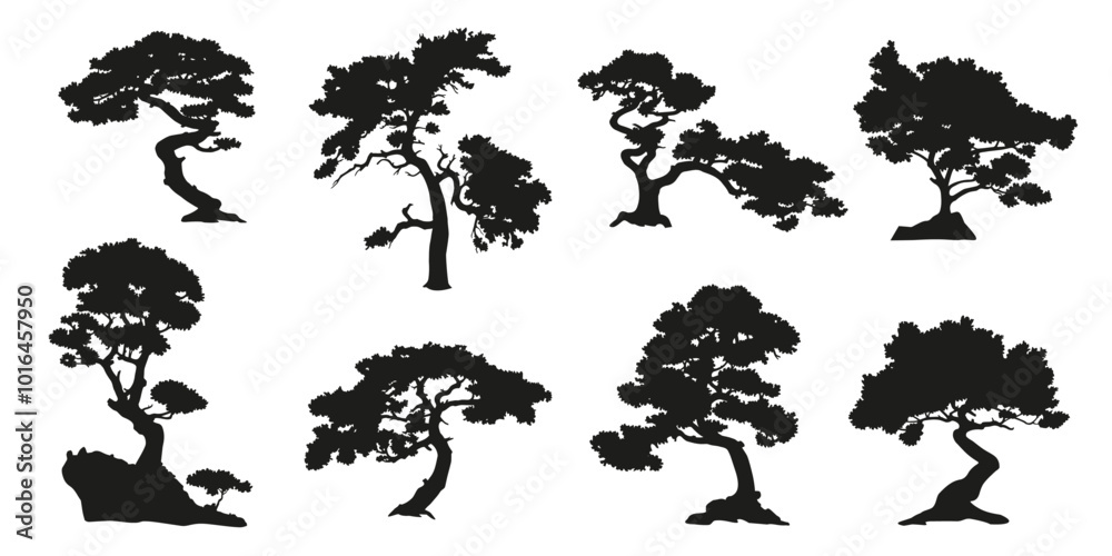 custom made wallpaper toronto digitalsmall pine tree silhouettes on the white background volume 2