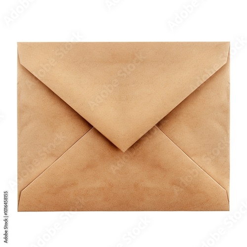 Mockup brown craft envelope isolated png transparent on white background top view isolated 