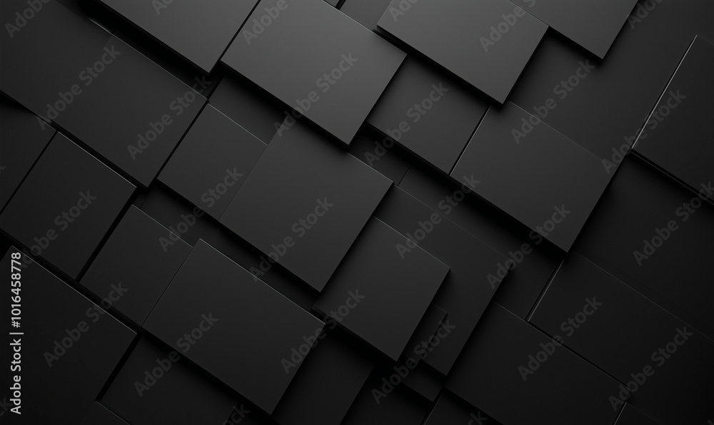 Abstract 3d black tiles background, generated ai Abstract 3d black tiles background, generated ai