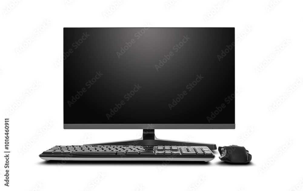 Modern computer isolated on white background.