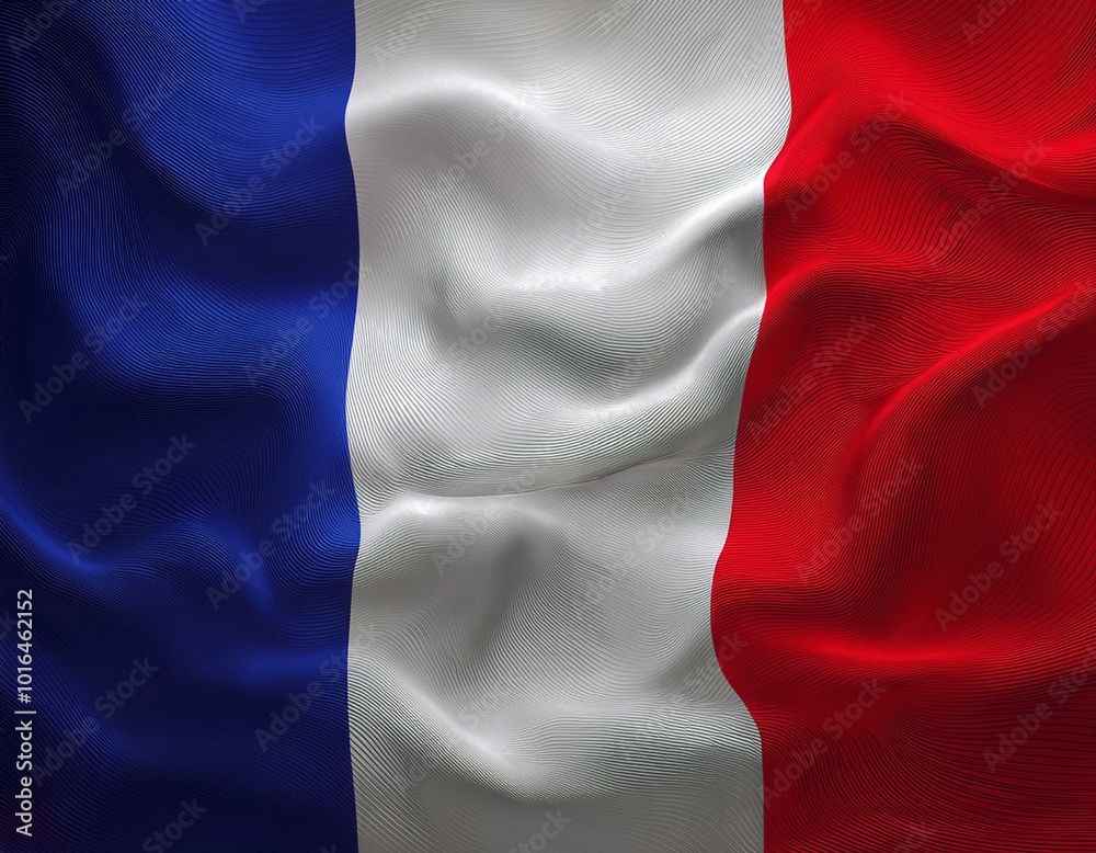 Fototapeta premium France flag waving texture. Red blue and red