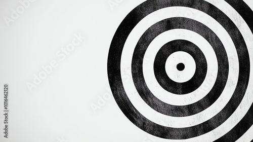 A black and white target on a white background.