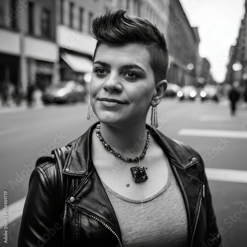 LGBTQ+ Representation | Black and White Portrait | Bold Expression of Identity and Strength | Pride Parade