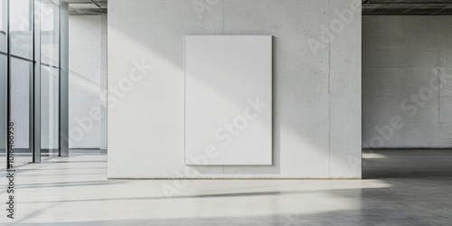 Vertical advertisement sign on a white background, emphasizing clear space for text, minimalist design for impactful messaging