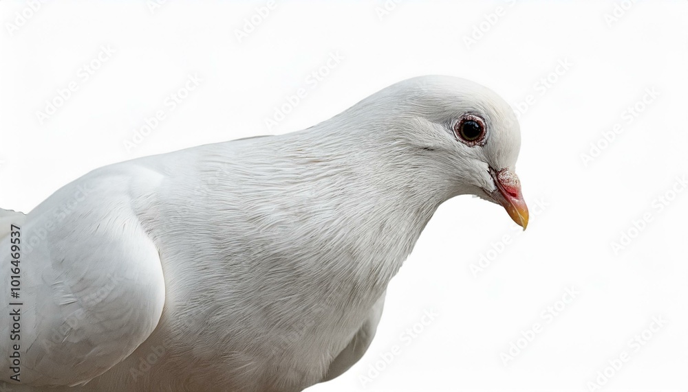 White dove isolated on white background White dove isolated on white background