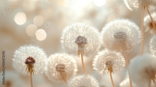 a tranquil and minimalist dandelion fluff background in a vertical format featuring soft beige tones perfect for creating serene and stylish social media posts,a natural aesthetic.illustration