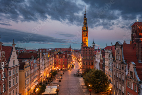 The Main Town of Gdansk at dawn, Poland.