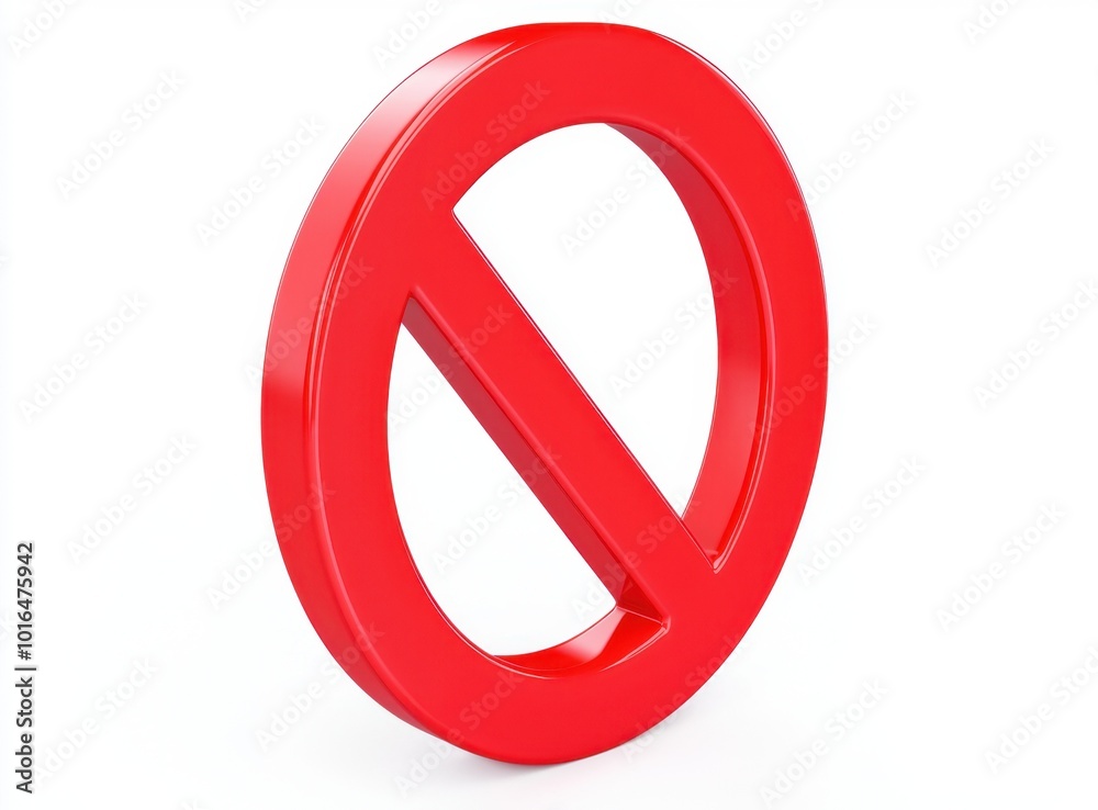 A bold red prohibition sign symbolizes restriction or disallowance, commonly used to indicate something that is not permitted. A bold red prohibition sign symbolizes restriction or disallowance, commonly used to indicate something that is not permitted.