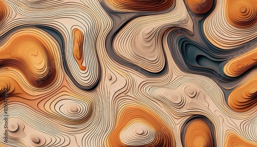 a topographic map background concept, highlighting the paper texture design, an imitation of a geographical map to form a visually appealing seamless pattern. SEAMLESS PATTERN. SEAMLESS WALLPAPER.