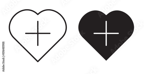 Health care icons. Vector set in filled and line style.