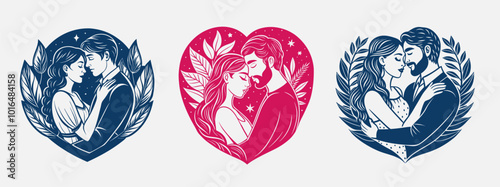 couple embracing love themed template collection, trust understanding fidelity loyalty