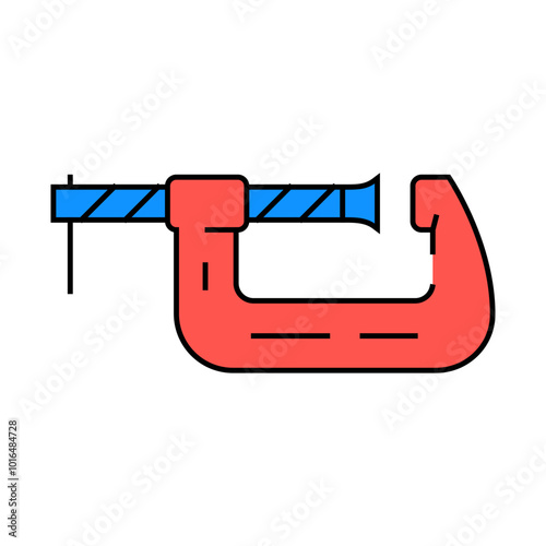 c clamp line icon vector. c clamp sign. isolated symbol illustration