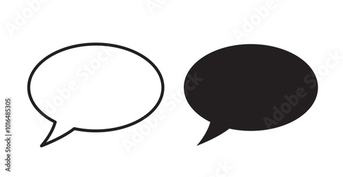 Speech bubble icons. Vector set in filled and line style. photo