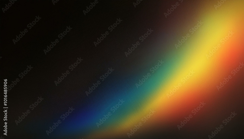 Grainy colorful warm rainbow light leaks on black background with dust texture. Defocused abstract damaged scratched retro film analog effect for using over photos as overlay or screen filter Grainy colorful warm rainbow light leaks on black background with dust texture. Defocused abstract damaged scratched retro film analog effect for using over photos as overlay or screen filter
