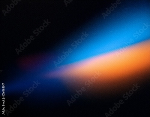 grainy colorful warm blue light leaks on black background with dust texture. abstract damaged scratched retro film analog effect for using over photos as overlay or screen filter