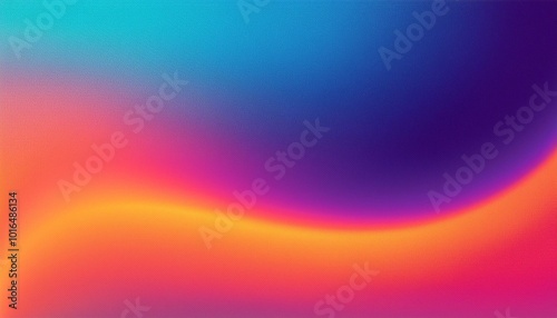 Grainy noisy background, abstract color gradient shape, vibrant glowing pink purple blue orange noise texture banner design