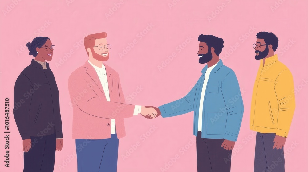 Fototapeta premium Diverse people shaking hands, cooperation concept.