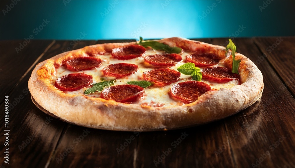 Pizza with salami and chorizo