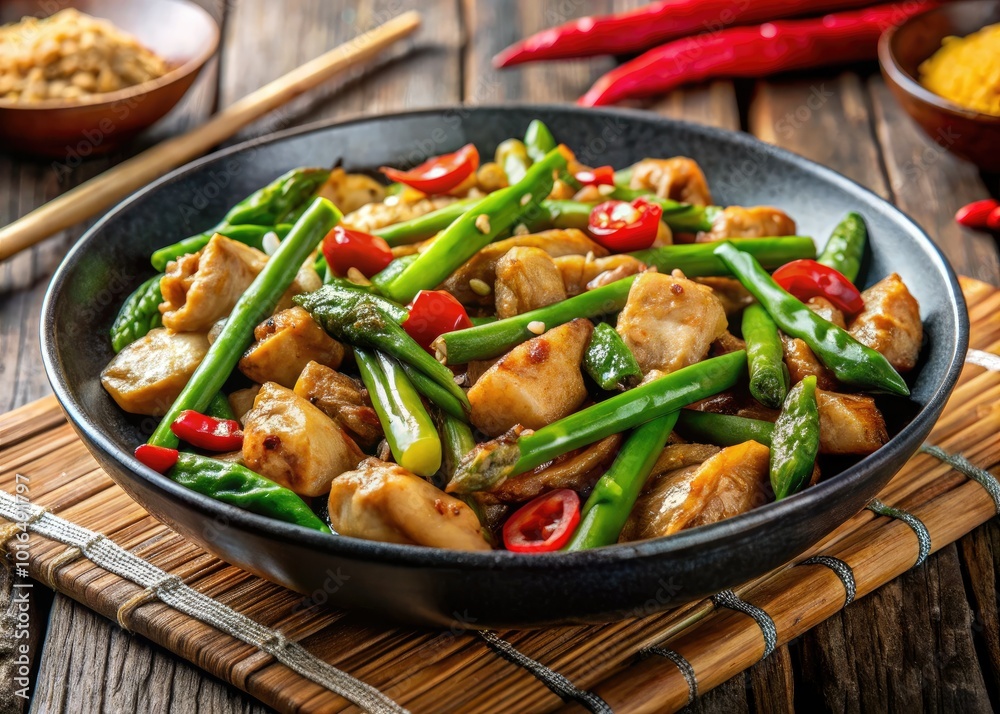 Enjoy a tasty chicken stir fry with asparagus, perfect for healthy Chinese meals. Quick to make and ideal for both meal prep and busy nights.