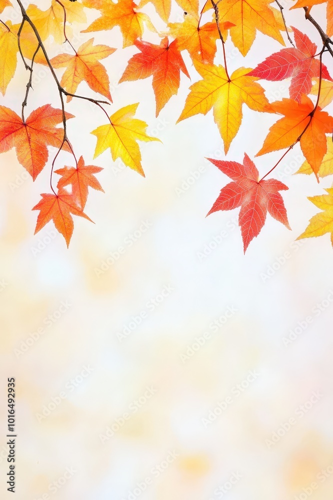 Autumnal Maple Leaves on a Soft Background. Autumnal Maple Leaves on a Soft Background.
