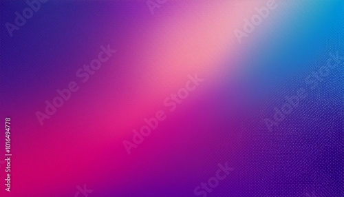 Vibrant magenta purple blue color spots grainy gradient glowing backdrop design, noise texture banner, poster header design.