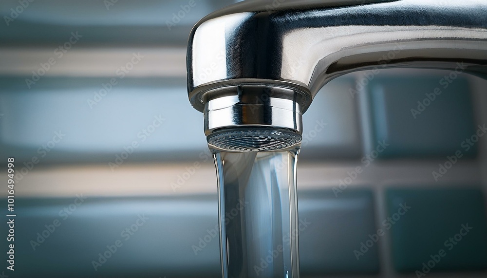 Water dripping from a faucet, closeup Water dripping from a faucet, closeup