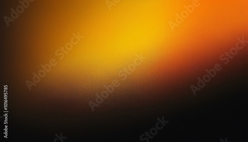 Yellow orange and black abstract background with a grainy texture, featuring smooth gradients and light leaks. Abstract colorful grainy gradient backdrop design