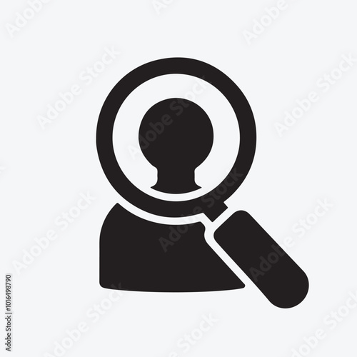  Search Solid Icon   silhouette  with a white background