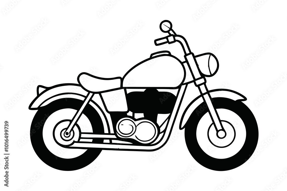 Fototapeta premium Custom made black and white motorcycle silhouette 