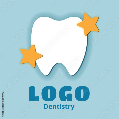 Dentistry clinic Logo Design Vector.  Flat style isolated on white background. Abstract milktooth Logo Concept Template. EPS10 photo
