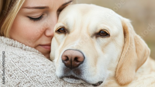 Emotionale Unterstützung und Trost von einem geliebten Haustier in Zeiten der Not photo