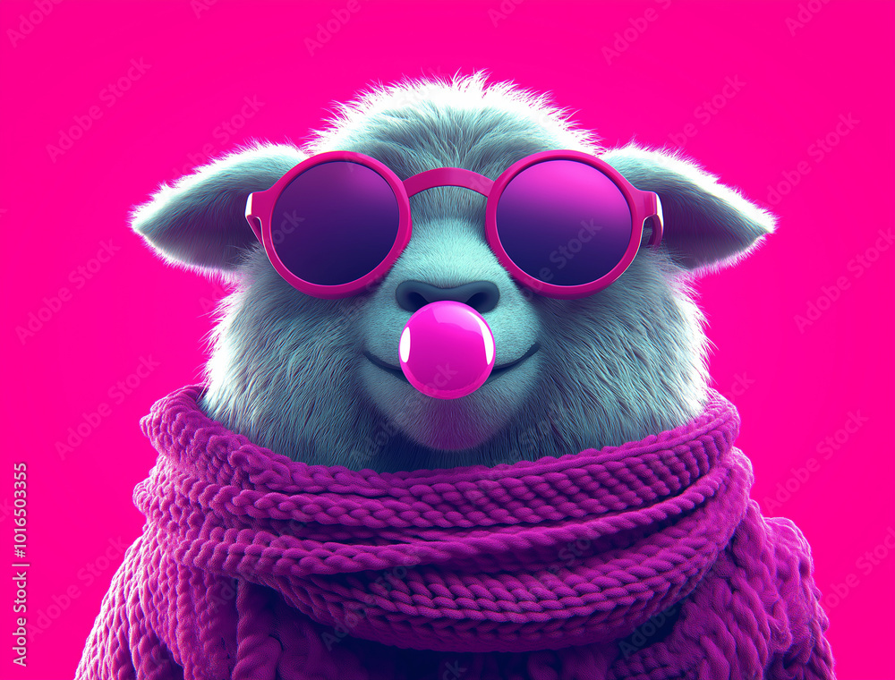 Trendy Sheep in Pink Glasses Trendy Sheep in Pink Glasses