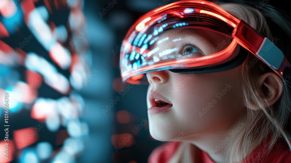 A young user is mesmerized by the compelling visuals of a virtual reality landscape, underscoring the interactive and enthralling realm of VR innovation. A young user is mesmerized by the compelling visuals of a virtual reality landscape, underscoring the interactive and enthralling realm of VR innovation.