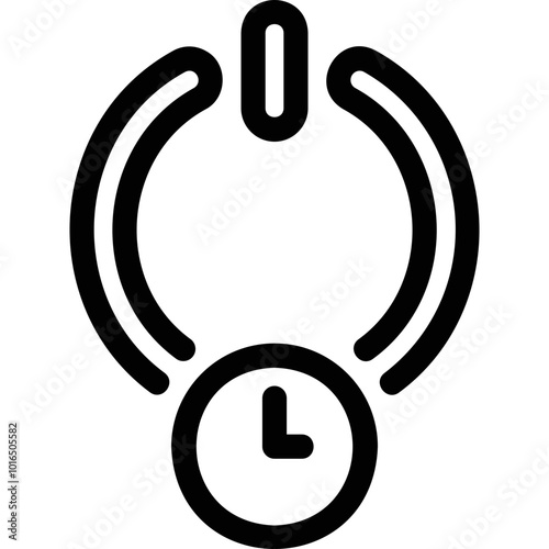 Simple vector icon power on timer