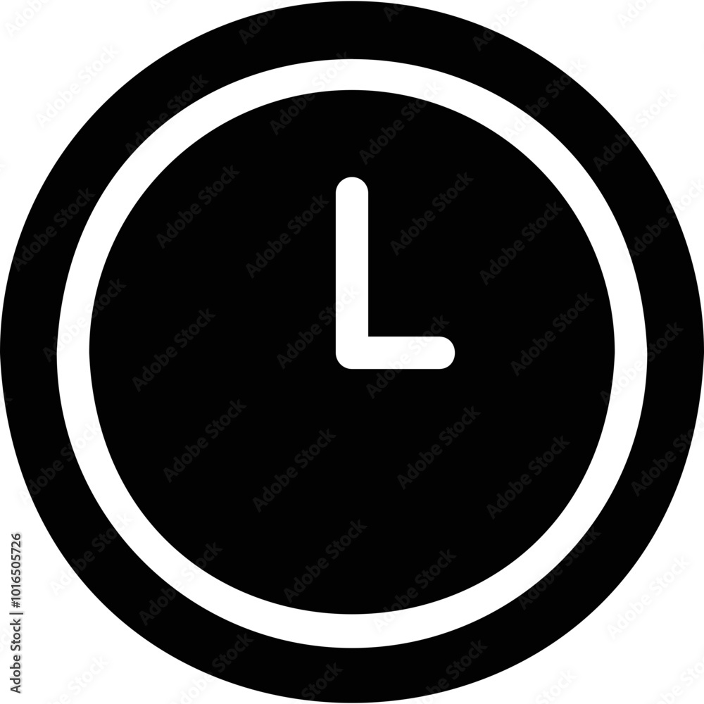 Simple vector icon round wall clock