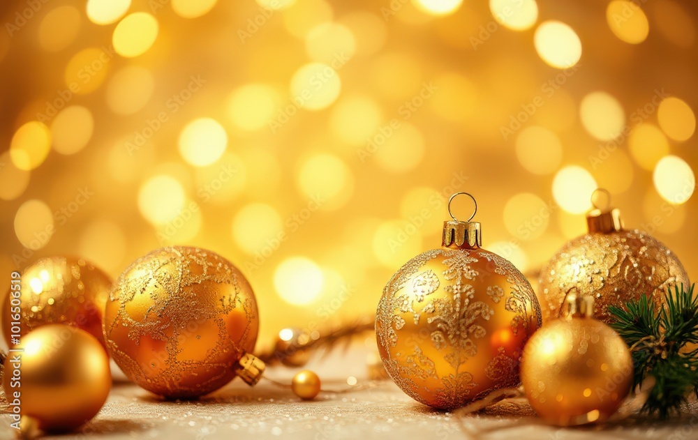 Gold Baubles for Christmas Celebration Gold Baubles for Christmas Celebration