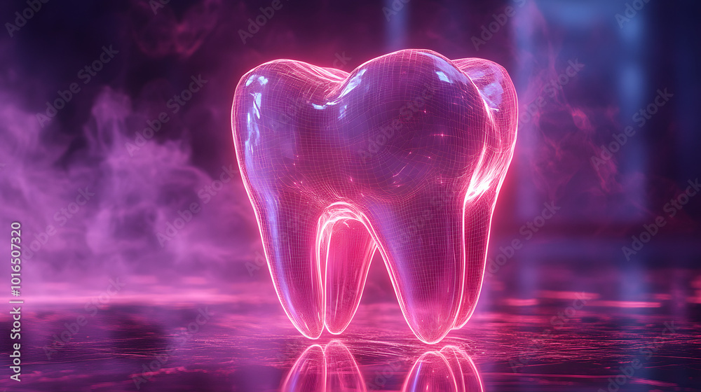 3D wireframe of a tooth in minimalistic style with a dark background.
3D wireframe of a tooth in minimalistic style with a dark background.