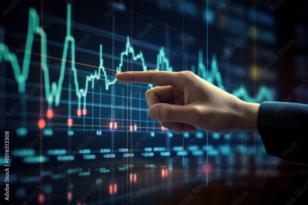 Financial chart graph hand. Financial chart graph hand.