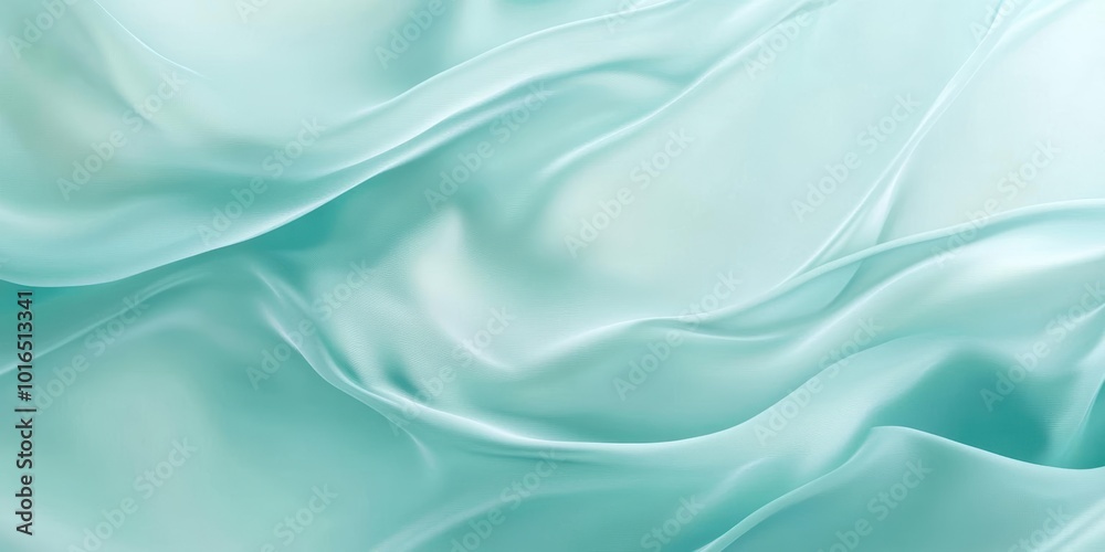 Fototapeta premium Gentle pastel teal abstract texture, smooth and light, evoking a sense of serenity and calm, empty space for advertising