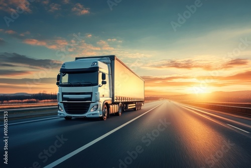 White truck transportation vehicle van.