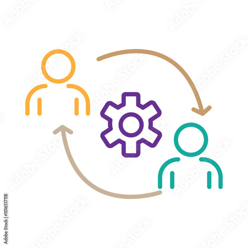 Synergy icon in black outline style