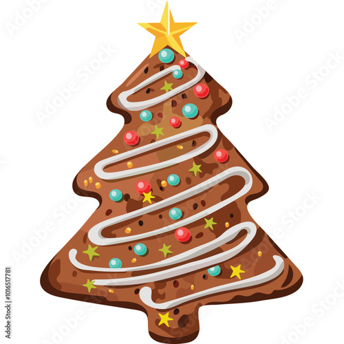 Decorative Gingerbread Xmas Tree for Merry Christmas Festival.