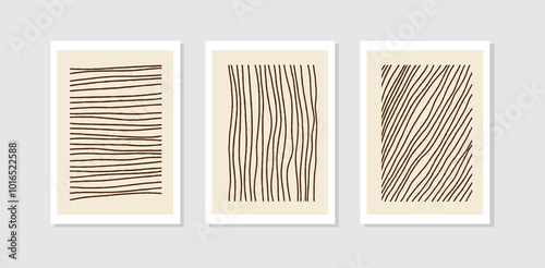 Set print art wall decor line
