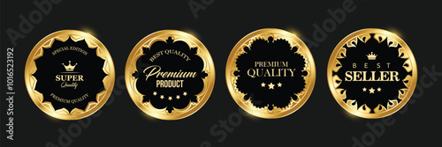 Luxury Gold and Navy Blue Best Quality Badges Collection

