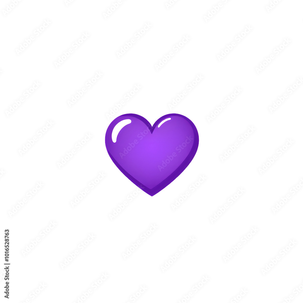 Minimalistic purple heart with a soft reflective surface, isolated on transparent background, Generative AI Minimalistic purple heart with a soft reflective surface, isolated on transparent background, Generative AI