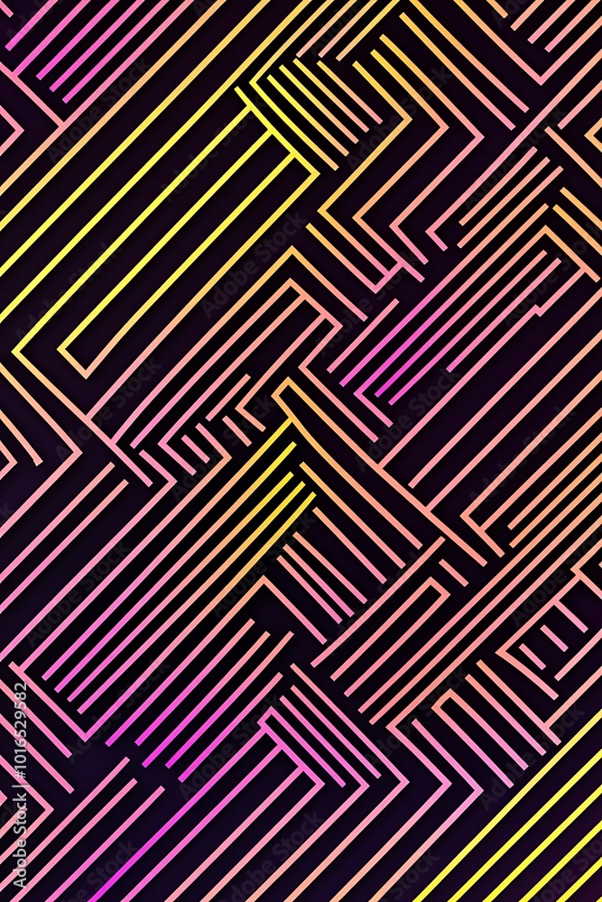 Illuminated Neon Diagonal Lines on a Jet Black Canvas: An Abstract Composition That Blends Modernity with a Bold Artistic Flair Illuminated Neon Diagonal Lines on a Jet Black Canvas: An Abstract Composition That Blends Modernity with a Bold Artistic Flair