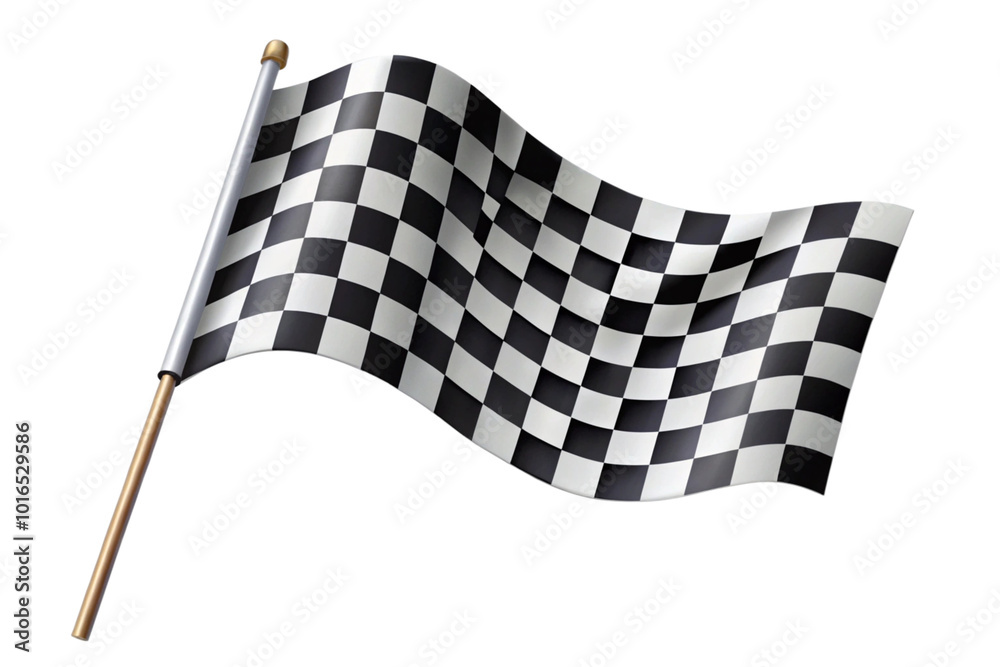 Fototapeta premium checkered flag isolated on white