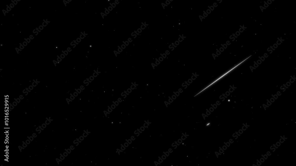 shooting star video with black background